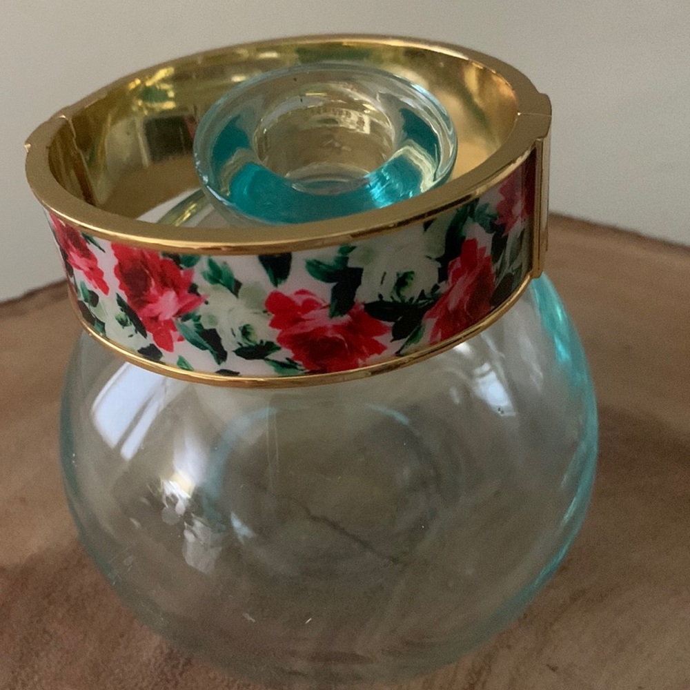 Talbots Rose Enamel Bangle Bracelet
